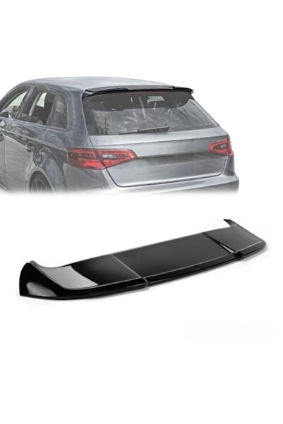 LinePartsBim Rear Trunk Spoiler RS ​​Style compatible with AUDI A3 8V Hatcback, 2012-2020, Glossy Black