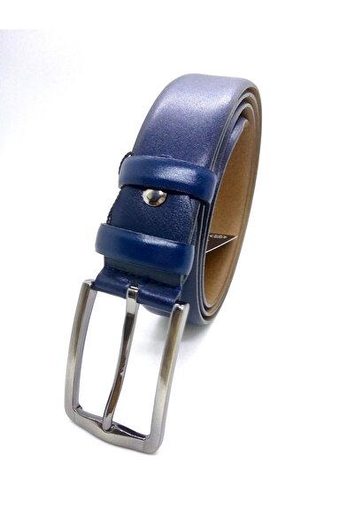 Gutiero Curea clasică pentru bărbați, 100% piele naturală, albastru bleumarin