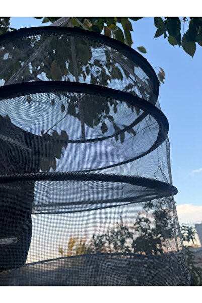 YOUC Design Üç Katlı Fermuarlı Meyve Sebze Kurutma Filesi - Kurutma Sepeti Büyük Boy Geniş