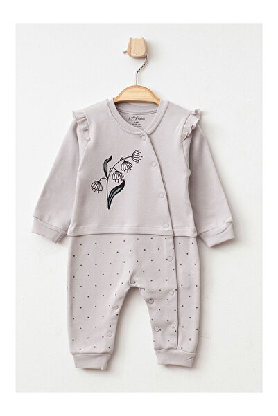 LC Waikiki Baby Girl Floral Patterned Jumpsuit with Snap Fasteners 0 Month - ...