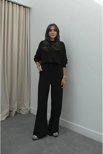 BARLİZ Set de damă model casual cu mâneci lungi, bluză și pantaloni