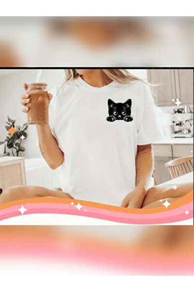 TİMİSİVA Tricou unisex supradimensionat S. pisică B cu imprimeu % bumbac 100%...