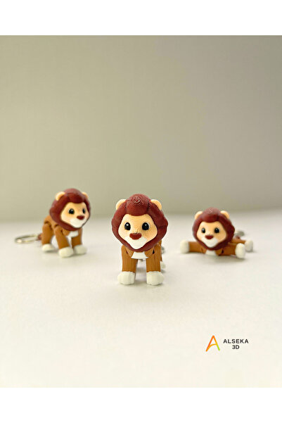 Alseka 3D Anahtarlık Aslan Figürlü