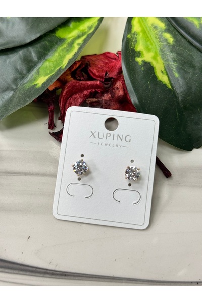 VLDORO XUPING Lüks Tek Taş (Pırlanta Kesim) Mini Küpe