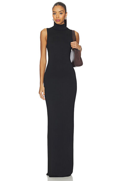 AFR CLOTHES Women's Double Layer Jersey Fishneck Maxi Dress