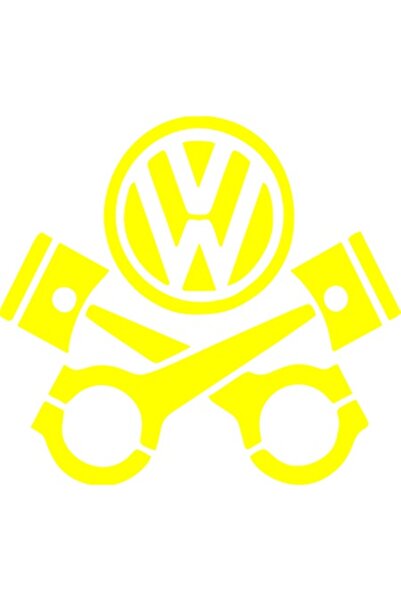 Oracal Car sticker "Volkswagen pistons", 15x14cm, yellow