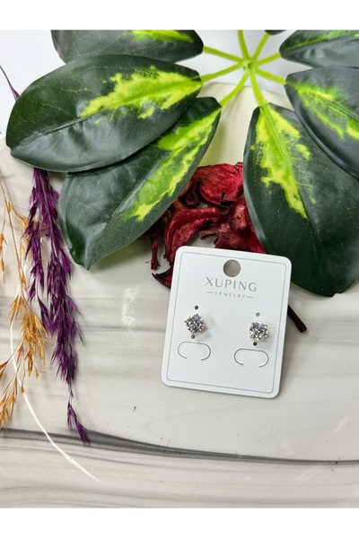 VLDORO XUPING Lüks Tek Taş (Pırlanta Kesim) Mini Küpe