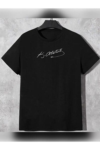 TİMİSİVA Μπλουζάκι Unisex oversized K.İMZA B με τύπωμα από βαμβακερό λαιμόκοψ...