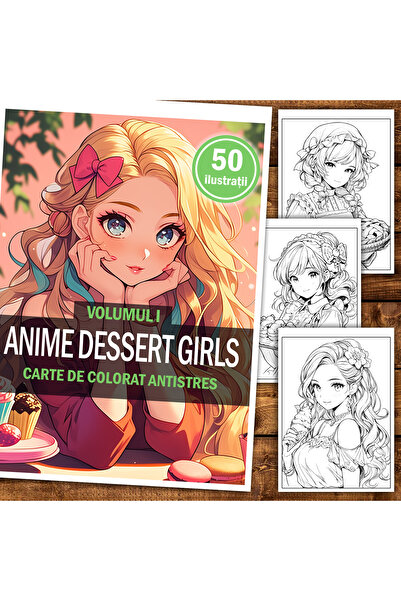 Legendary Gifts Книга за рисуване, 50 илюстрации, Аниме Десерт Момичета - Том I