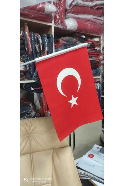 Dizayn Medya Baskı Merkezi 5 adet - Türk Bayrağı bez Sopalı 30x45 cm Alpaka k...