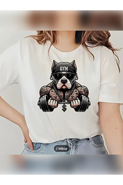 TİMİSİVA Unisex oversized BULDOG με τύπωμα 100% βαμβάκι 30/1 με κοντό μανίκι ...