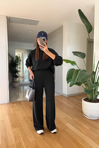 BARLİZ Γυναικείο Νέο Βασικό Premium Μοντέλο Μακρυμάνικο Σετ Μπλούζα-Παντελόνι