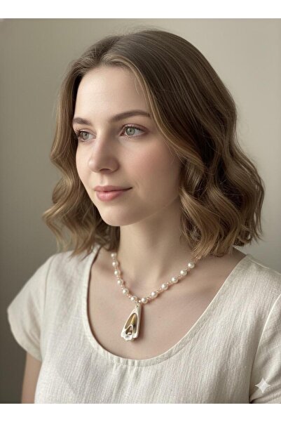 canan dizayn Bohemian Pearl Mussell Necklace