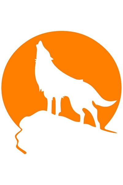 Oracal Decorative car sticker "Lone Wolf", 18x18cm, orange
