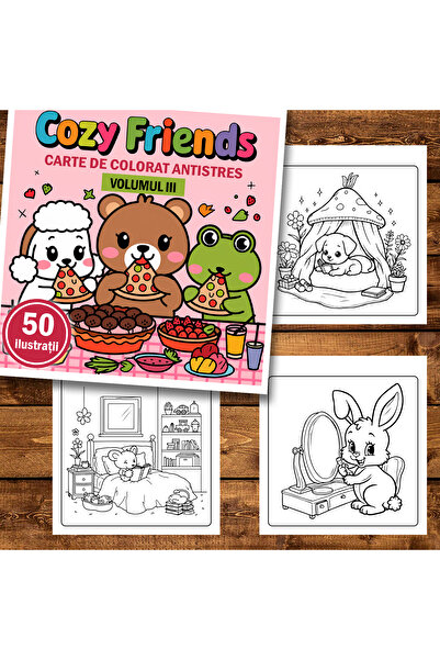Legendary Gifts Книга за рисуване, 50 илюстрации Уютни приятели - том III