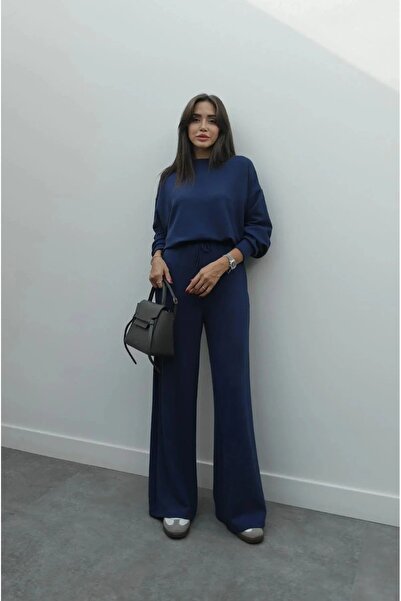 BARLİZ Set de damă model casual cu mâneci lungi, bluză și pantaloni