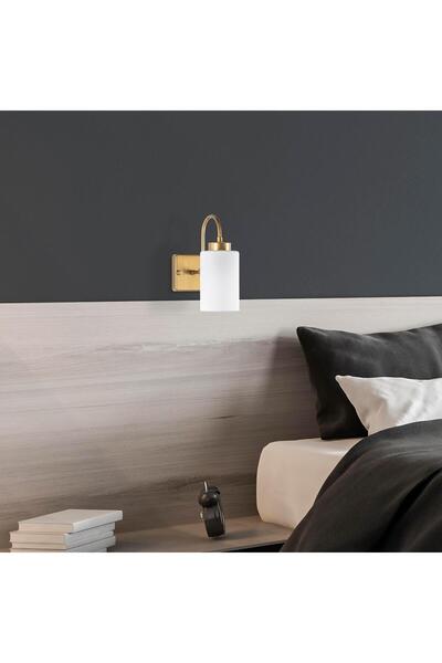 MOİRA شمعدان زجاجي فردي حديث بدون سلك ذهبي لامع، مصباح حائط مزخرف DUZSUZ-13140