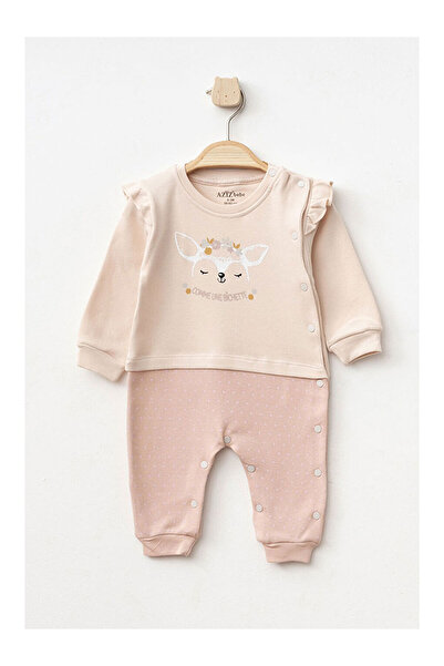 LC Waikiki Baby Girl Snap Fastener Patterned Booties Jumpsuit 0 Month 6 Month