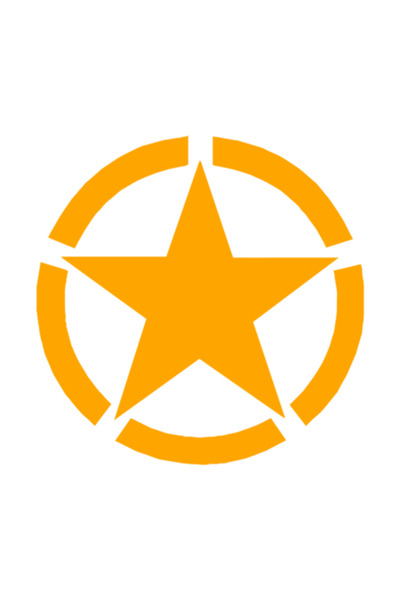 Oracal Car sticker ''Star military'', 17x17 cm, orange
