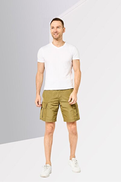 G-STAR RAW Men Solid Cargo Shorts, Olive