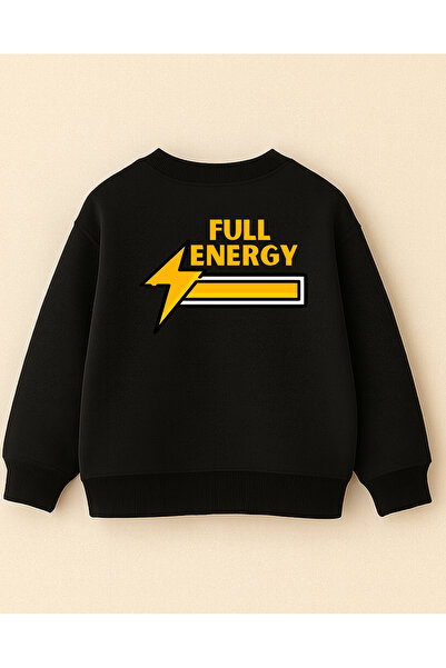 fasardi Față Spate cu imprimeu 3 Thread Fără șardons Manecă lungă O supradimensionat Sweat pentru băieți tricou - Full Energy