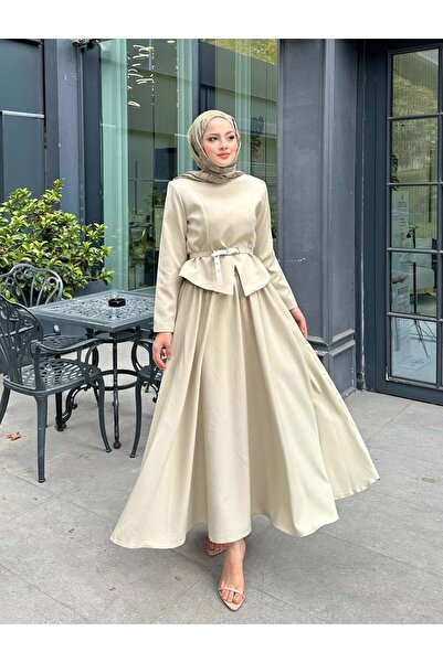 Miraydın Butik Women's Double Crepe Fabric Stylish Jacket and Skirt Set Mold Green - M41420