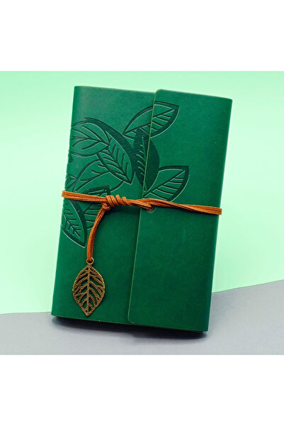 Leyaton Lwlhmrs-Ieg Ieg ™   Green Leather Cover Leaf Patterned Notebook