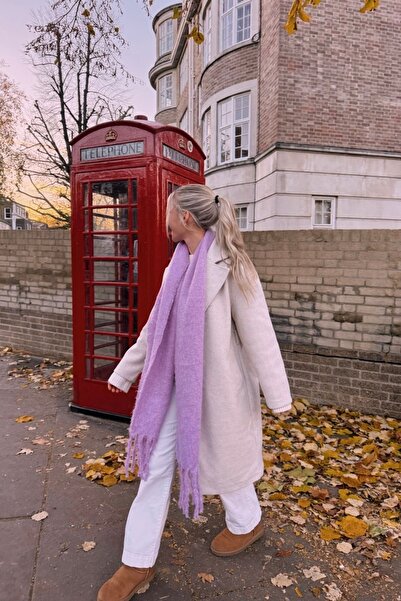 keisy Alessa Atkı Yumuşak Dokulu Omuz Şalı (Lila)