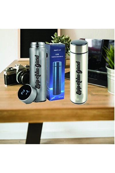 DKDZ SHOP Teachers' Day Graduated Steel Digital Led Temperature Display Thermos Flask Name Printed 500ml-