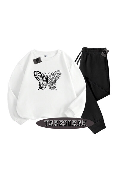 Tarzsokak Λευκό λουλούδι πεταλούδας Biskilet Λεπτομερές διπλό ΣΕΤ