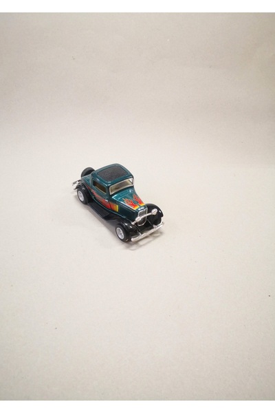 osman kızılkaya Metal Çek-Bırak Araba Metalik Yeşil Siyah Desenli 12 cm Sürtm...