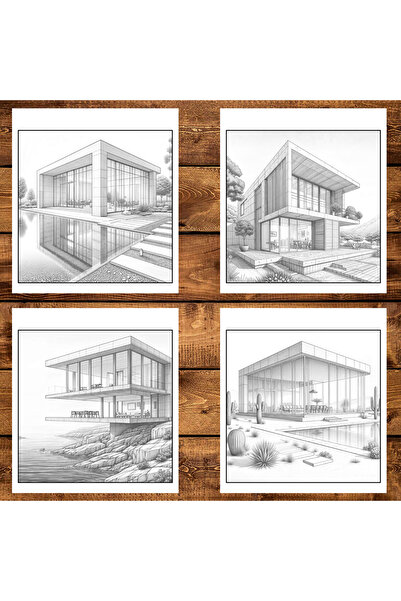 Legendary Gifts Painting book, 50 illustrations Minimalist Houses