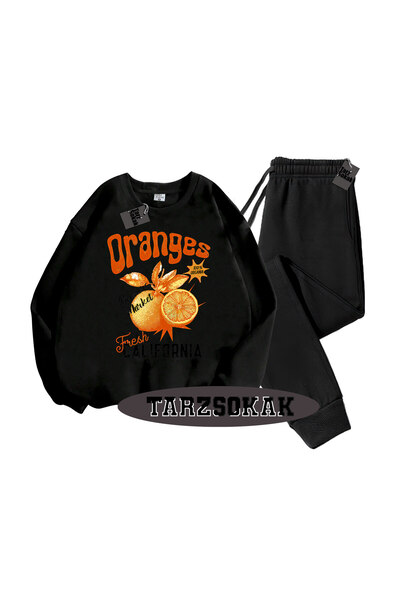 Tarzsokak Μαύρα Μπισκιλέτ Πορτοκάλια Λεπτομερές Σετ δύο τεμαχίων
