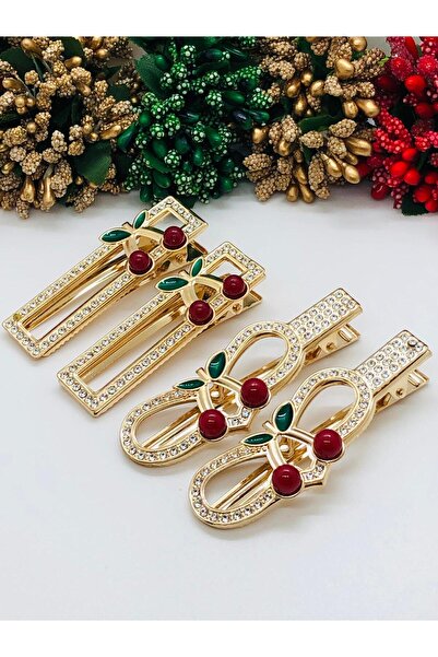 İnDerin CÂRLIG METALIC CU PĂRĂ DE CIREȘE CU PIATRĂ DE AUR, CATĂLĂLĂLĂ DE META...