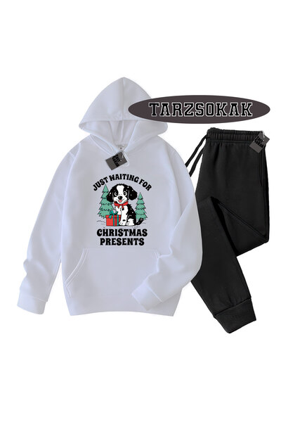 Tarzsokak Λευκό Σετ με Κουκούλα Just Waiting, Λεπτομερές Διπλό Σετ