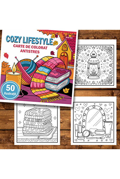 Legendary Gifts Книга за рисуване, 50 илюстрации Уютен начин на живот