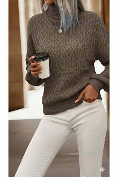 Meleners   Women's Long Sleeve Turtleneck Knitwear Blouse