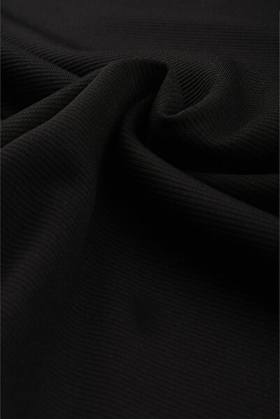 DeepSEA Erkek Siyah Fitilli Şardonlu Sweatshirt - Pamuklu, Likralı, Rahat Kalıp Sweatshirt 2601510