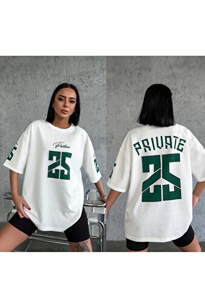 ESSFASIHON Unisex Print Detail Oversized Blouse