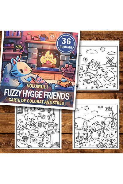 Legendary Gifts Книга за рисуване, 36 илюстрации. Размити приятели на Hygge -...