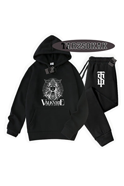 Tarzsokak Set dublu cu glugă neagră și detaliu Valkyrie