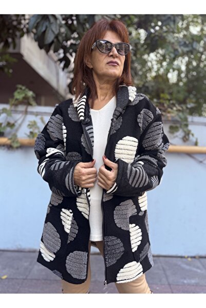 DenizEge Italian K Hooded Felt Coat Black