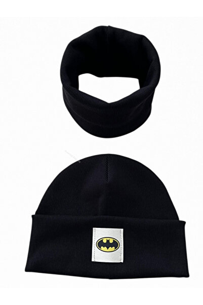 Mustran Children's Figure and Symbol Themed 95% Cotton Ribbed Beanie Neck Collar Set of 2 – Handcrafted – Unisex (Ages 3–8)