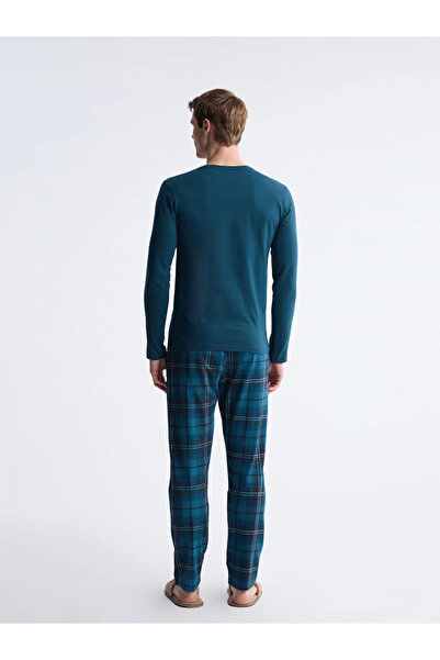 LC Waikiki Ανδρικό κοστούμι πιτζάμα Petrol Standard Mold