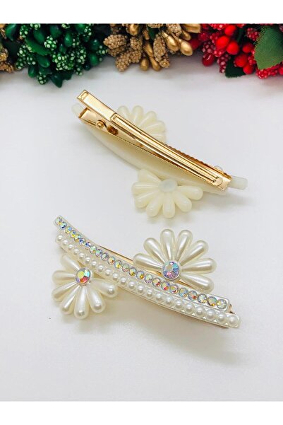 İnDerin Pearl Gold Pens Clasp Elegant 2-Piece Side Clasp