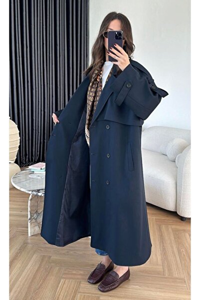 ALVOR Omuzu Uzun Apoletli Premium Kalite Trençkot