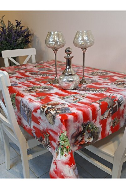 Başak Ev Tekstili New Year Patterned Fiber Pvc Tablecloth – Erasable and Waterproof Oilcloth