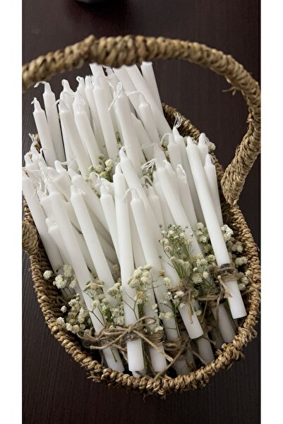 DİEMRE HOME Hasır İp Detaylı Şamdan Mumu 1 Adet ( Mum ucu görselden farklı dü...