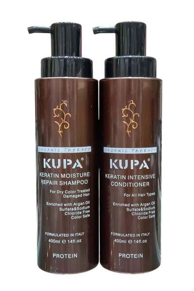 Kupa Keratin Moisturizing Shampoo 400ml & Intensive Conditioner 400ml with Ar...
