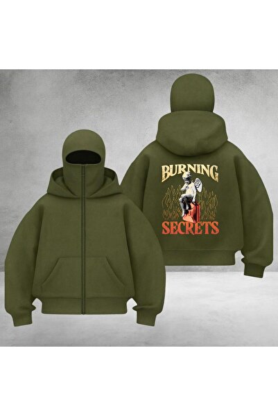 DEEFWEAR Balaklava Unisex Back Printed Zippered Cardigan